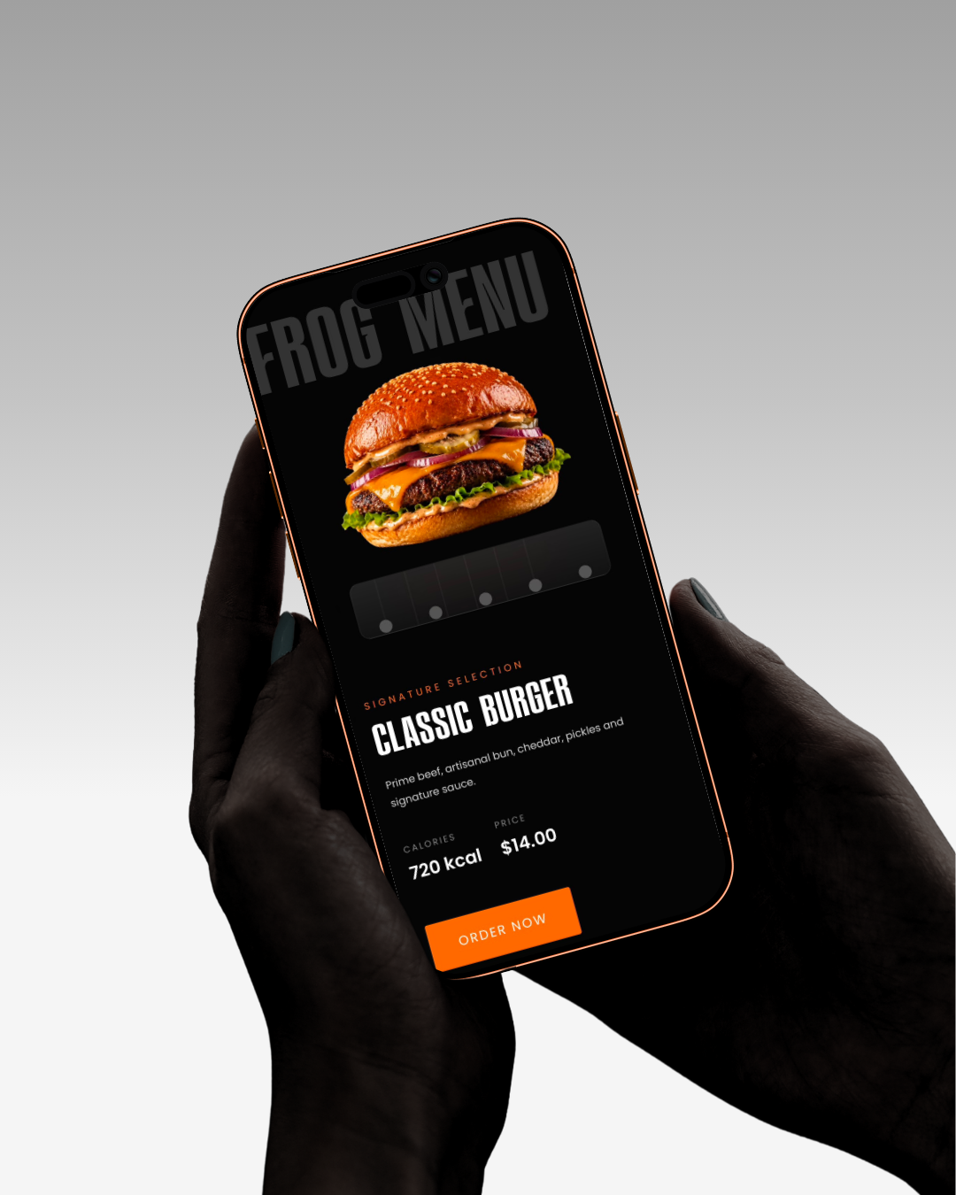 The Frog website displayed on mobile