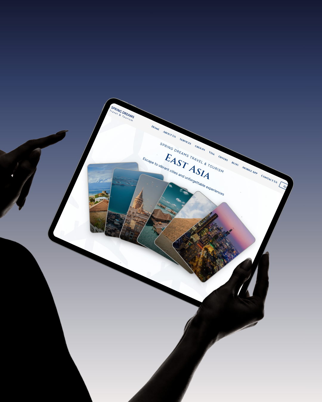 Spring Dreams interface section showing the interactive browsing experience