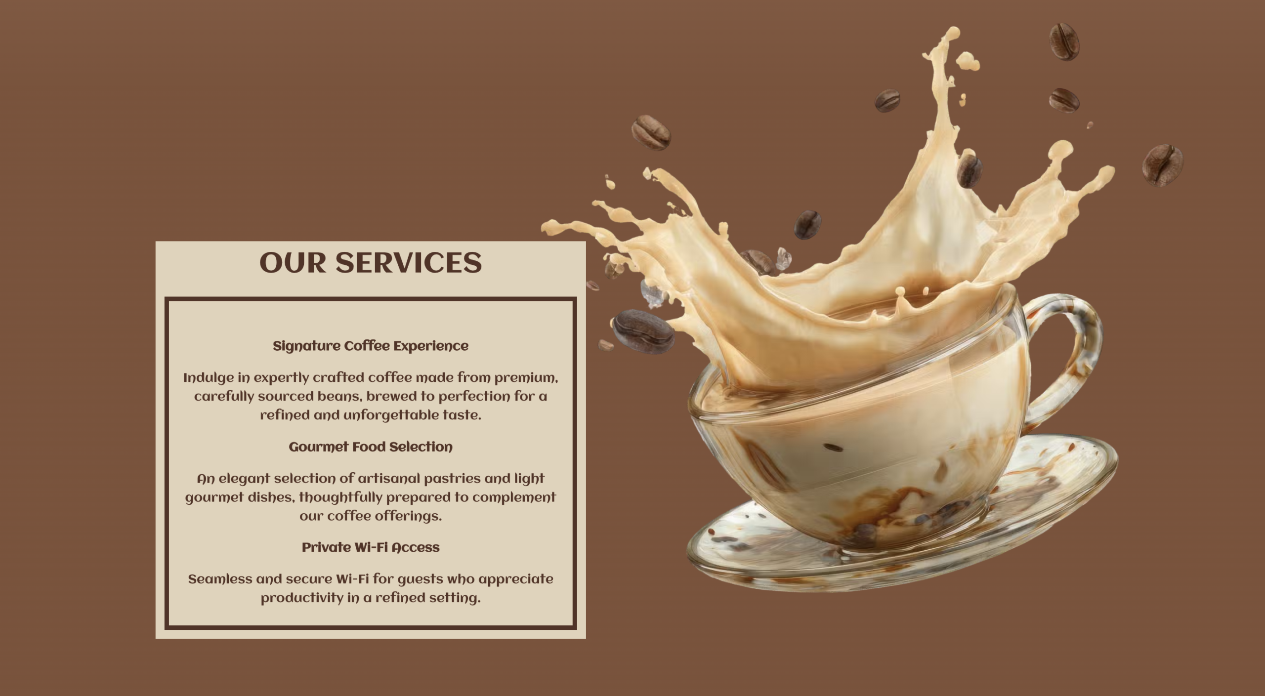Product presentation inside the Kenao Cafe menu
