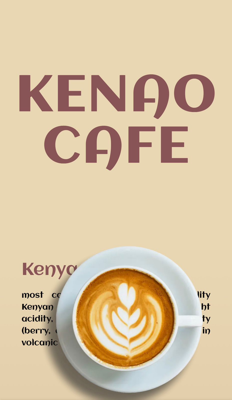 Kenao Cafe website displayed on mobile